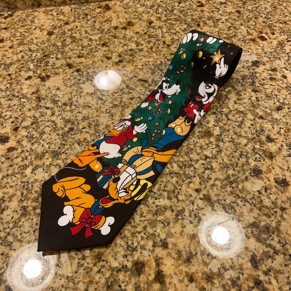 Disney Other - Mickey Unlimited Vintage Disney Christmas Tie Mickey Donald Duck Goofey Pluto